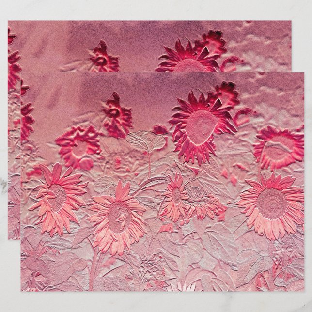 Sunflower Pink Floral Vintage Chic Design (Front/Back)