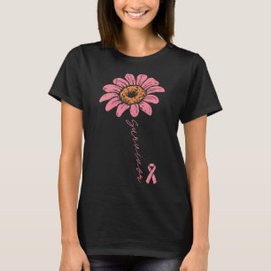 Sunflower Pink Ribbon Breast Cancer Survivor Aware T-Shirt