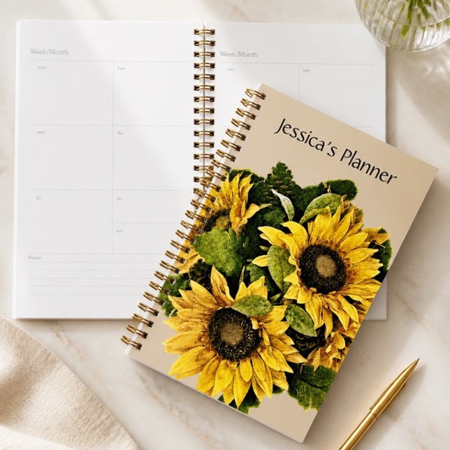 Sunflower Planner 5.5" x 8.5" - Personalized (Creator Uploaded)