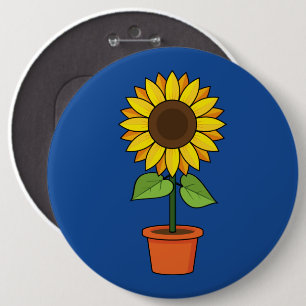 Sunflower Plant in a Pot 6 Inch Round Button