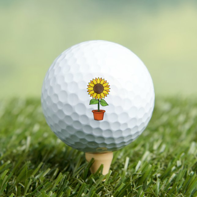 Sunflower Plant in a Pot Golf Balls (Insitu Tee)