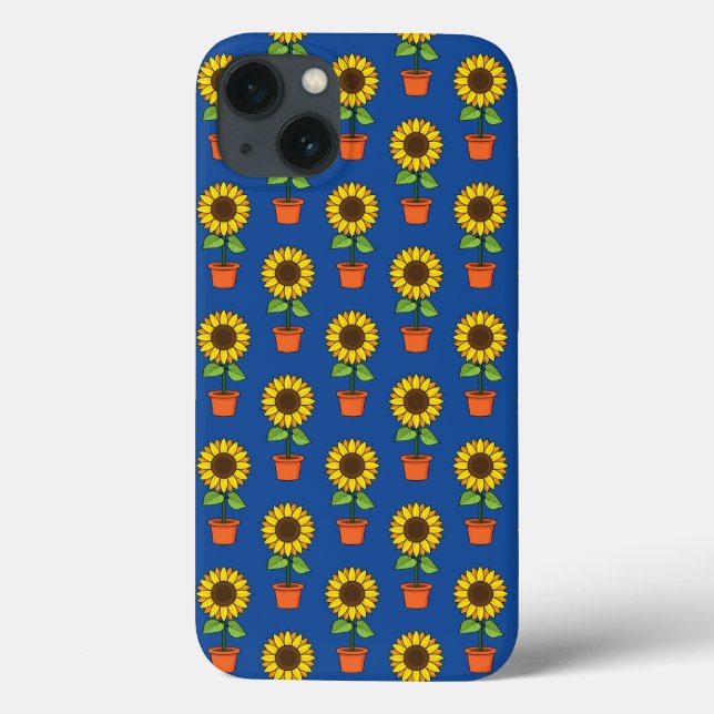 Sunflower Plant in a Pot Pattern Case-Mate iPhone Case (Back)