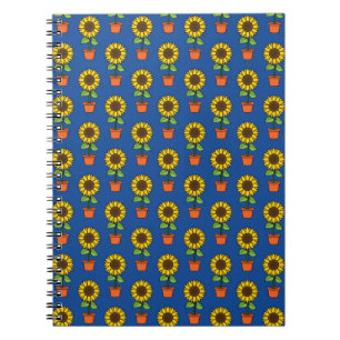 Sunflower Plant in a Pot Pattern Notebook