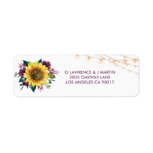 Sunflower Plum Purple Rose Lights Mariage Adresse