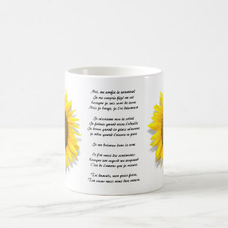Sunflower poem, heart inside /Mug size 11oz Coffee Mug