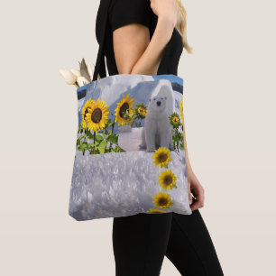 Sunflower Polar Bear Tote Bag