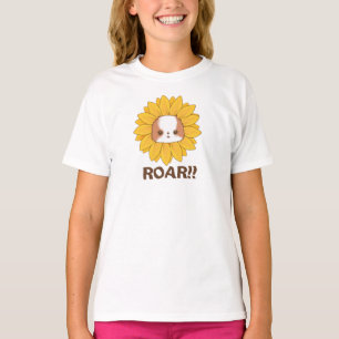 Sunflower Pomchi Puppy Lion Roaring Cute Kawaii  T T-Shirt