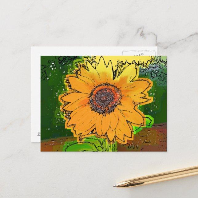 SUNFLOWER POSTCARD (Front/Back In Situ)