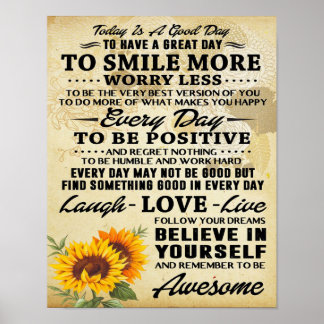 Sunflower Poster- Perfect Gift Ideas For Birthday Poster