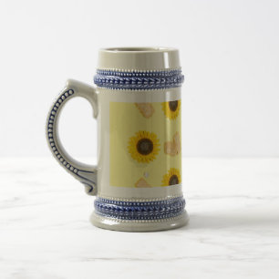 sunflower power beer stein