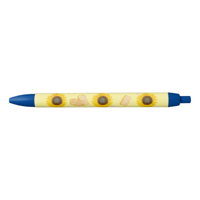 sunflower power black ink pen (Front)