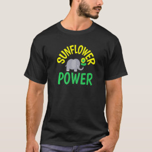 Sunflower Power Elephant Flower Hippie Hispsters T-Shirt