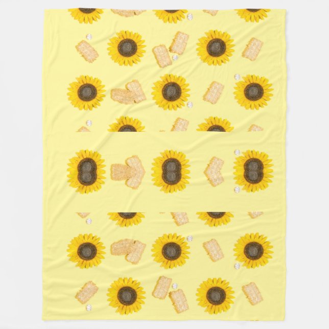 sunflower power fleece blanket (Front)