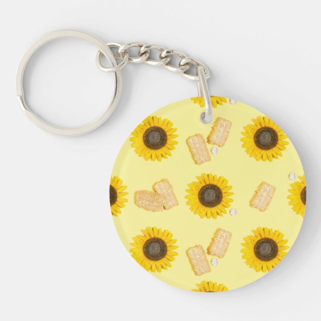 sunflower power keychain (Front)