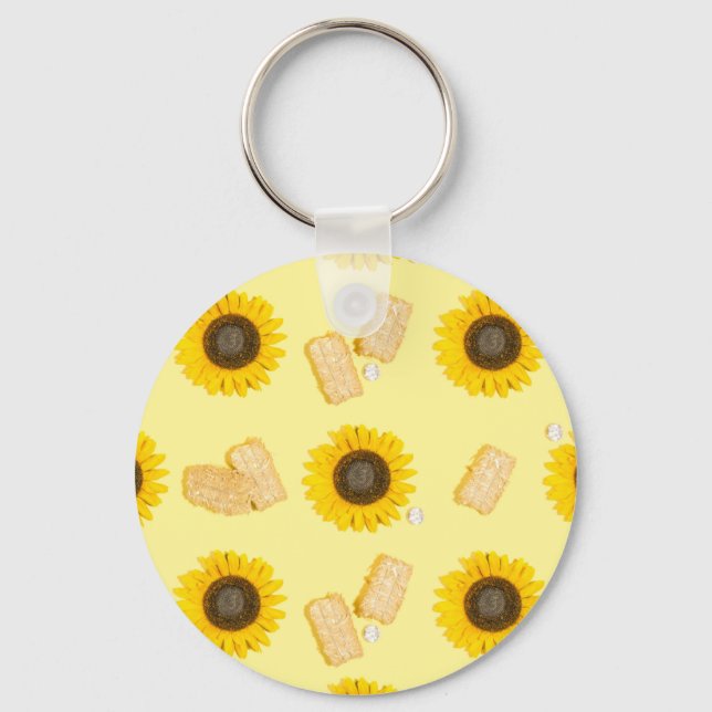 sunflower power keychain (Front)