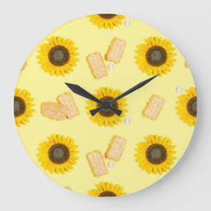 sunflower power large clock