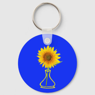 Sunflower Power Sunflower and Vase Keychain