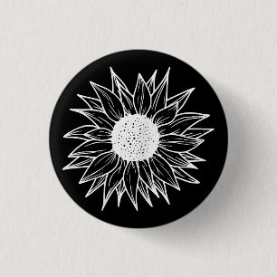Sunflower Pretty flower multi-coloured wildflower 1 Inch Round Button