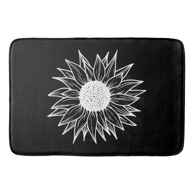 Sunflower Pretty flower multi-coloured wildflower Bath Mat (Front)