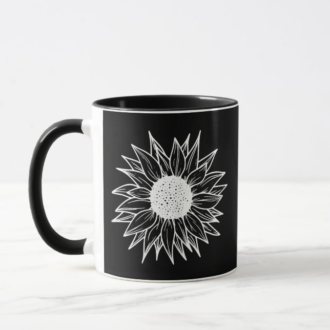Sunflower Pretty flower multi-coloured wildflower Mug (Left)