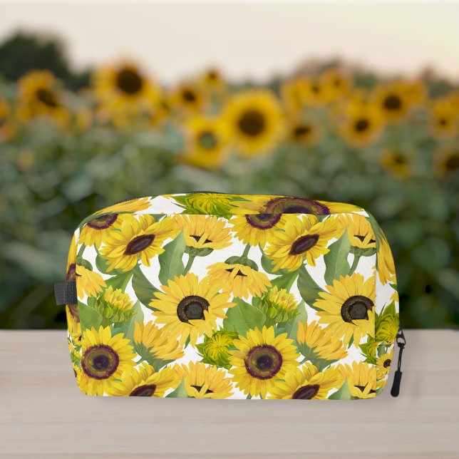 Sunflower Print Customized Canvas Accessory Bag (Creator Uploaded)