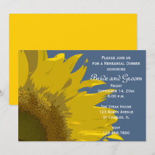 Sunflower Print Wedding Rehearsal Dinner Invite