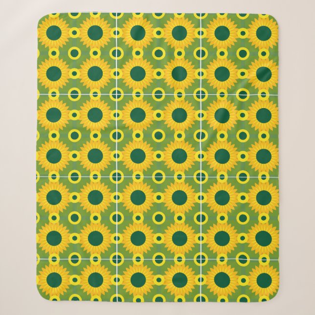 sunflower printed sherpa blanket (Front)