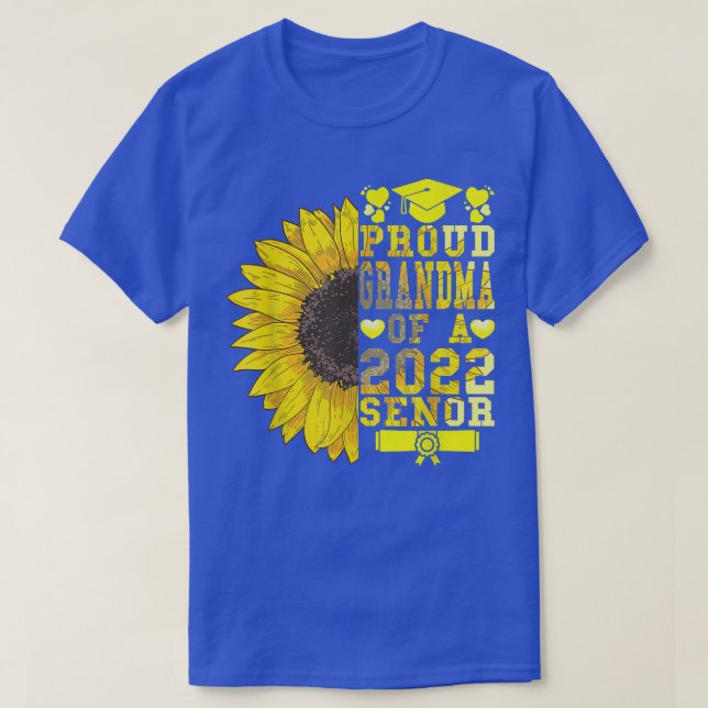 Sunflower Proud Grandma of Class of 2022 Graduate  T-Shirt (Design Front)