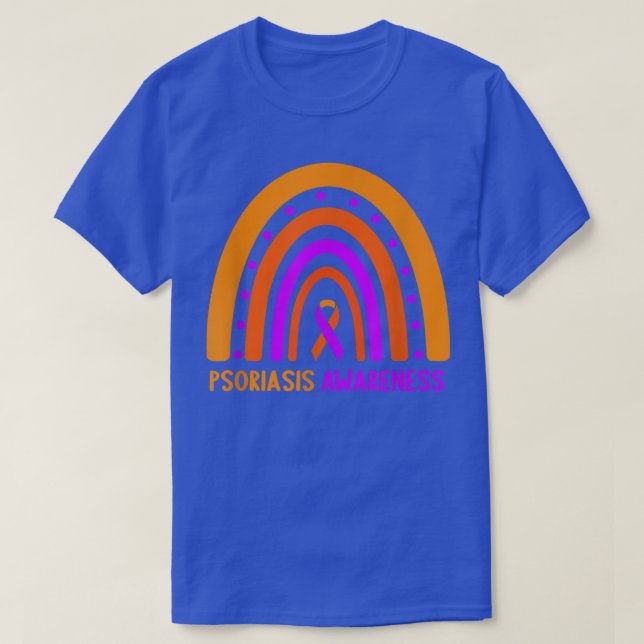 Sunflower Psoriasis Awareness Month Orange And Pur T-Shirt (Design Front)