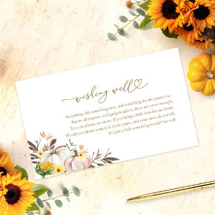 Sunflower Pumpkin Autumn Wishing Well Enclosure Card