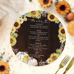 Sunflower Pumpkin Circle Wedding Menu Card<br><div class="desc">Create an elegant and timeless fall-themed wedding suite that effortlessly reflects your style with personalized details.</div>
