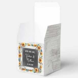 Sunflower Pumpkin Rustic Country Fall Farm Wedding Favor Box