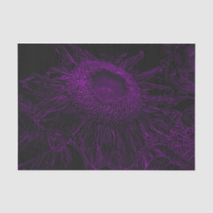 Sunflower Purple Black Floral Art Decoupage Tissue Paper