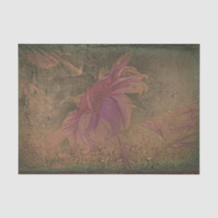 Sunflower Purple Green Vintage Antique Sketch Art Tissue Paper