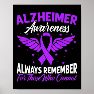 Sunflower Purple Ribbon Brain Alzheimer Awareness Poster