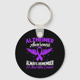 Sunflower Purple Ribbon Brain Heimerheimer Awarene Keychain