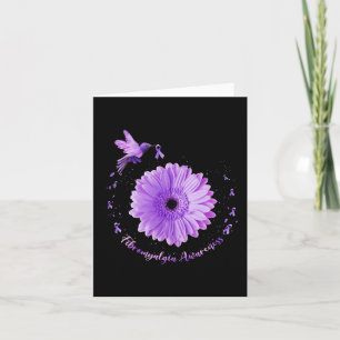 Sunflower Purple Ribbon Fibromyalgia Awareness  Card