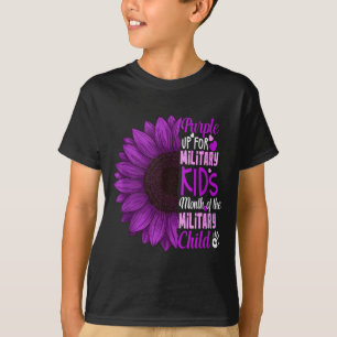 Sunflower purple up for military kids military T-Shirt