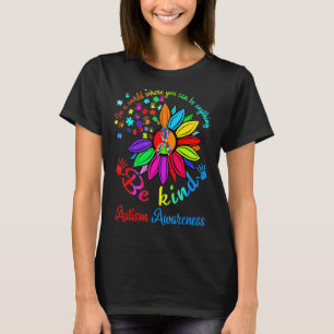 Sunflower Puzzle Be Kind Autism Awareness Mom Supp T-Shirt