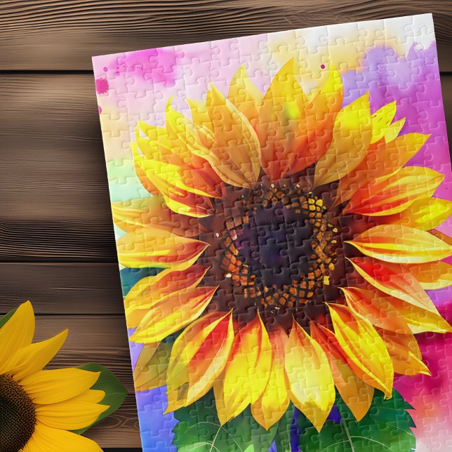 Sunflower Puzzle - Vibrant Blooms of Joy (Nature's Puzzle, Joyful Muzzle! 🌻🧩)