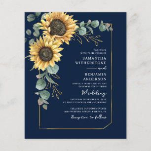 Sunflower QR Code All in One Wedding Invitation