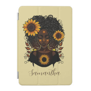 Sunflower Queen Afro Woman iPad Mini Cover