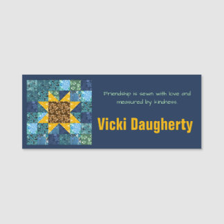 Sunflower Quilt Americana Crafty Name Tag