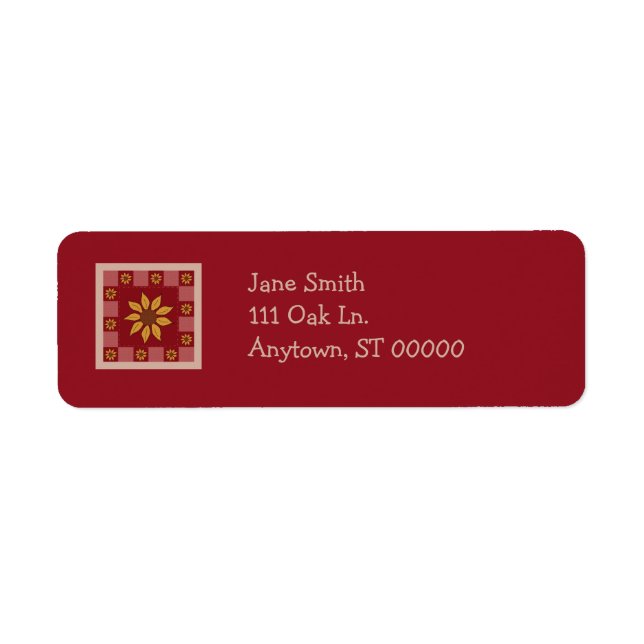 Sunflower Quilt Customizable Address Labels (Front)