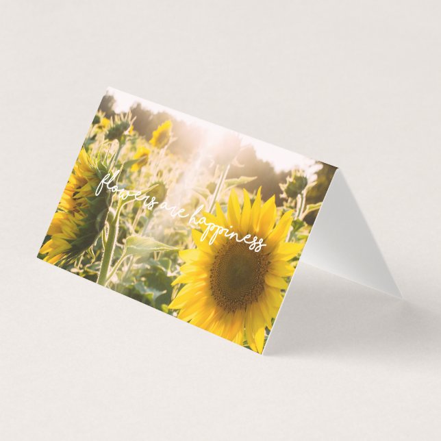 Sunflower quote "flowers are happiness" (Front)
