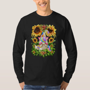 Sunflower Rainbow Dadacorn Gnome For Men Unicorn T-Shirt