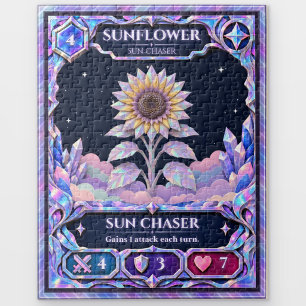 Sunflower, Rainbow Foil Art Jigsaw Puzzle