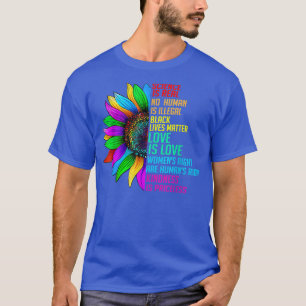 Sunflower Rainbow Science Is Real Black Lives Matt T-Shirt