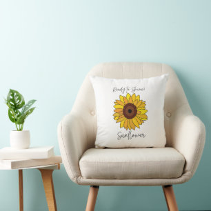 Sunflower Ready To Shine Sunflower  Throw Pillow