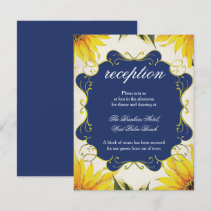 Sunflower Reception Card - Wedding Invitation Set